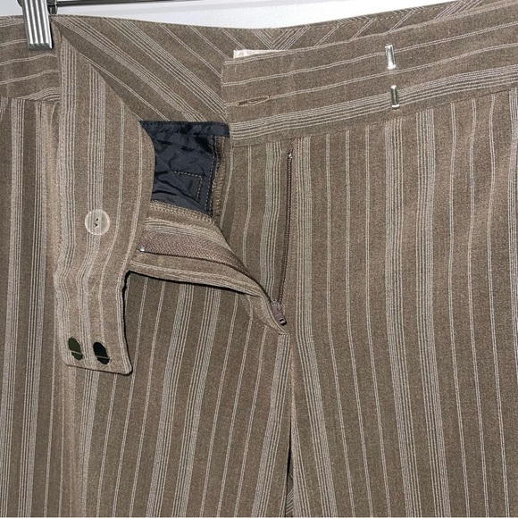 Speechless Vintage Trousers Women’s Size Medium Tan Striped  Pinstripes Straight - Picture 7 of 8